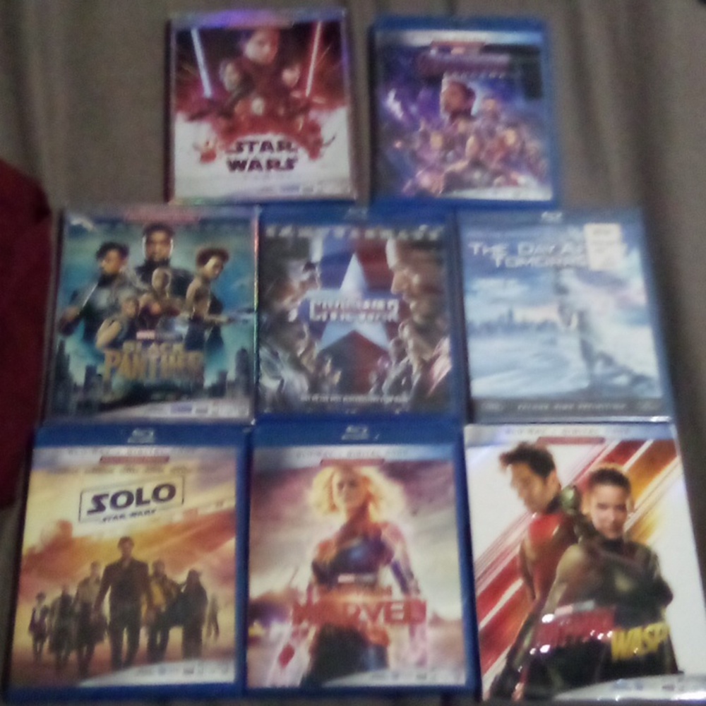 8 Blue ray movies